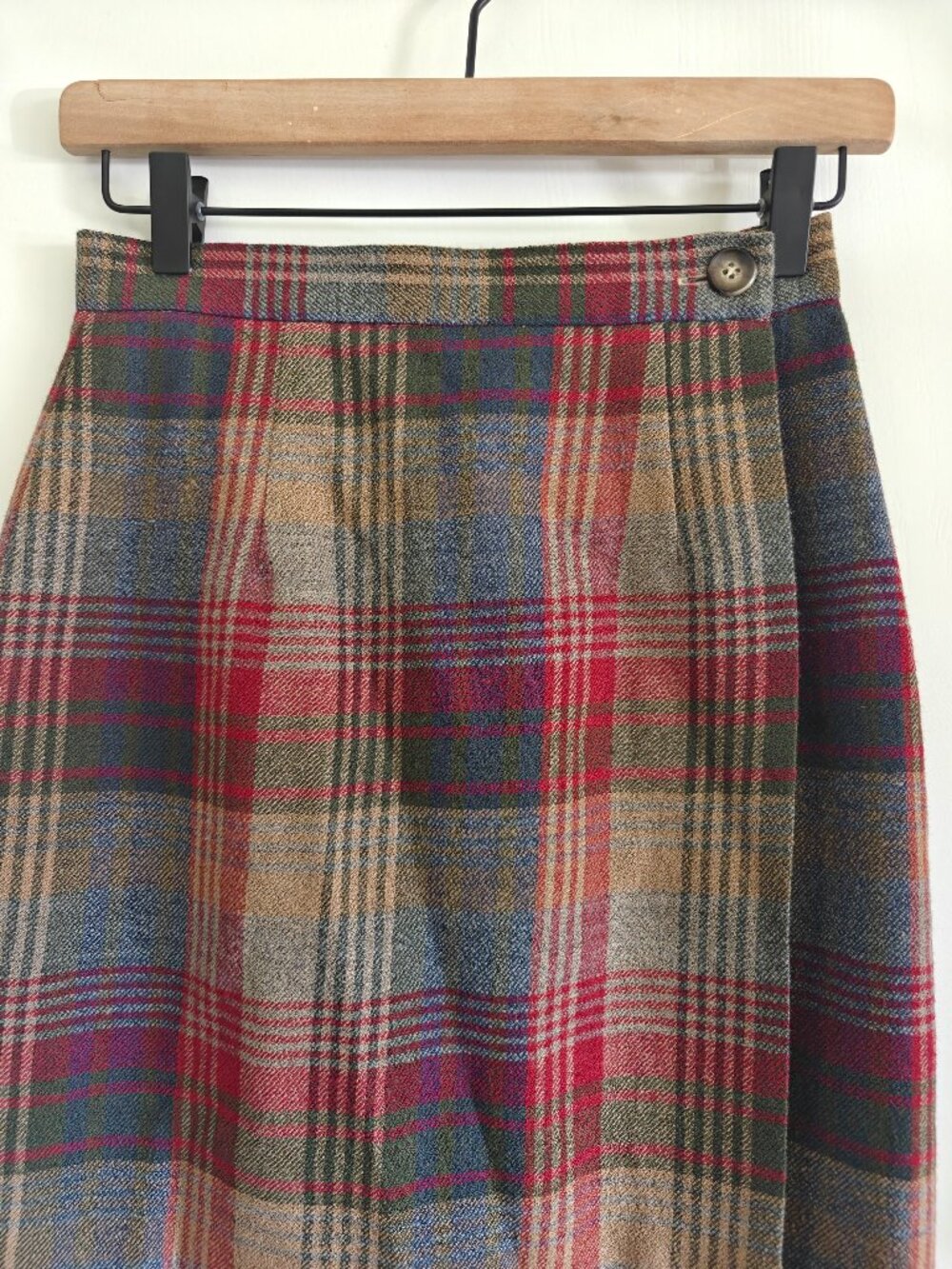 Vintage Talbots Plaid Worsted Wool Wrap Maxi Skirt Sz. 4P Academia - Picture 7 of 10